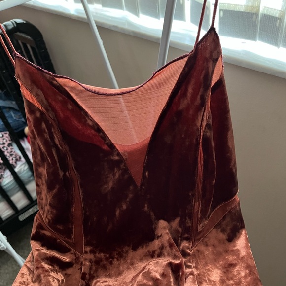 Free people long velvet slit dress - Picture 2 of 8